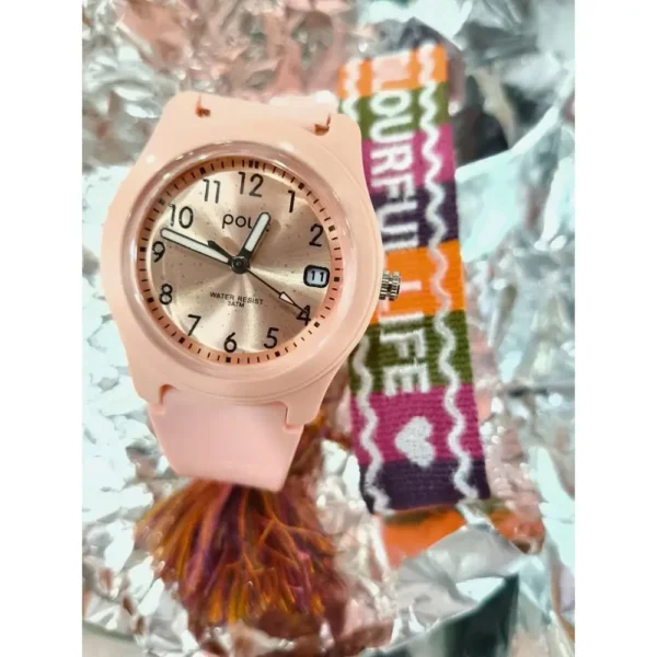 montre polit pour femmes rose crevette